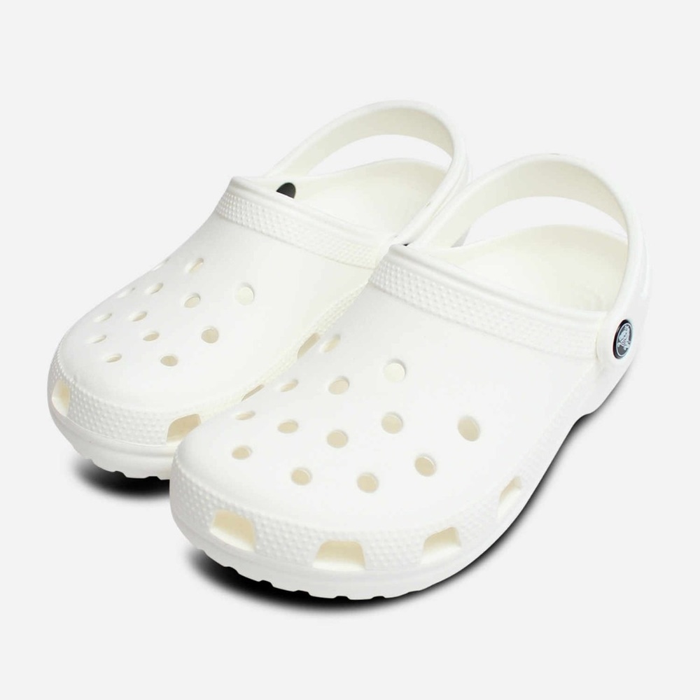 white crocs with jibits